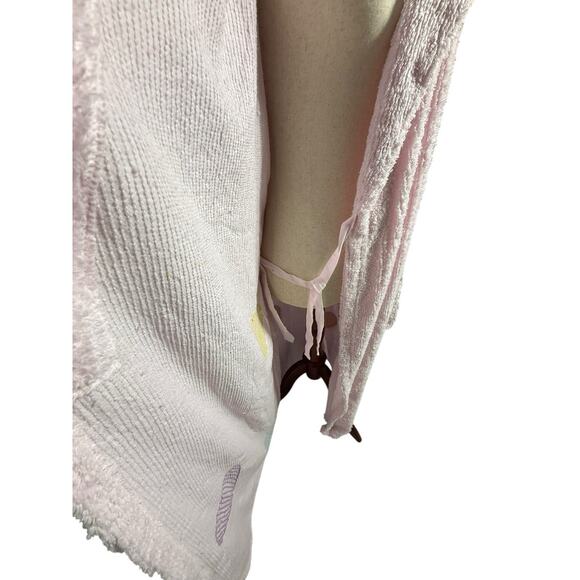 Vintage 90s Canyon Group Chenille Heart Robe Pink L RARE Original Thick Long EUC - Picture 8 of 13